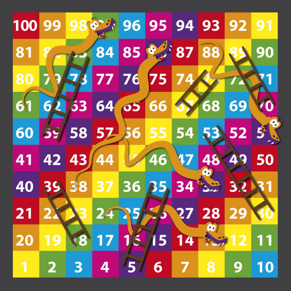 1-100 Snakes & Ladders 3m x 3m Solid
