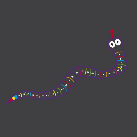 a-z Snake Outline Lowercase 10m x 4m