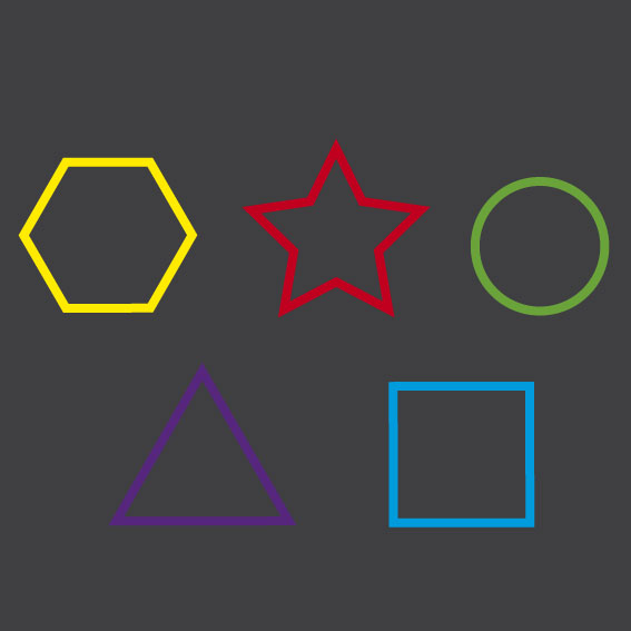 Shape Assortment Outline 0.5m Diameter Each