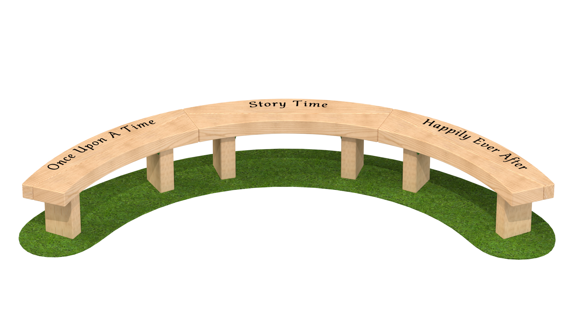 1.3m Engraved Group Curved Bench 