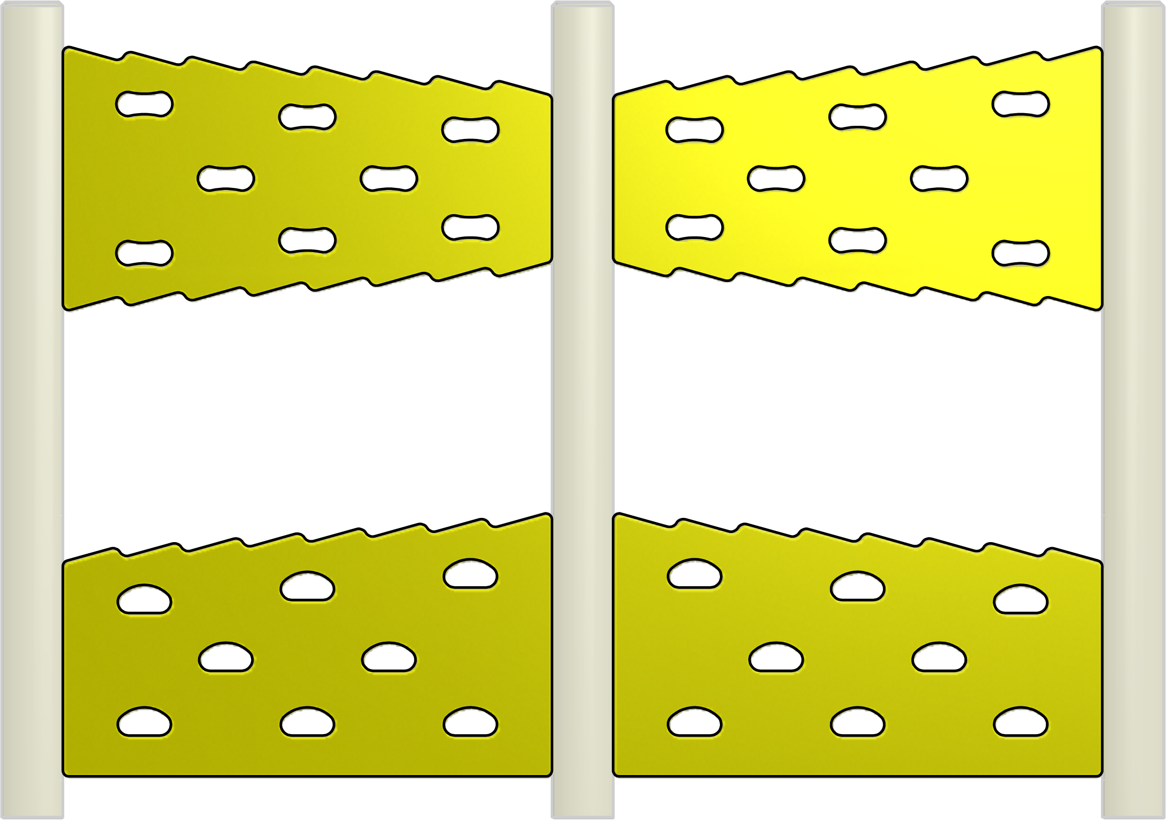 Straight Zig-Zag Spilt Traverse Wall